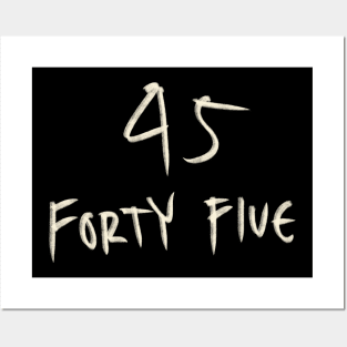 Hand Drawn Letter Number 45 Forty Five Posters and Art